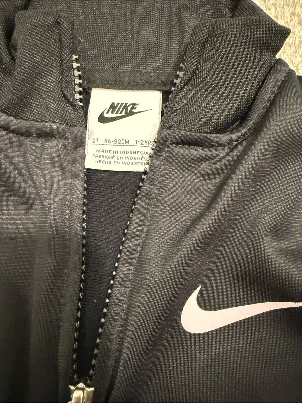 Nike Toddler 2T Girls Ruffle Peplum Track Jacket Black Pink Swoosh